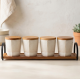 Spice Jar Set 4 Pcs With Wooden Stand